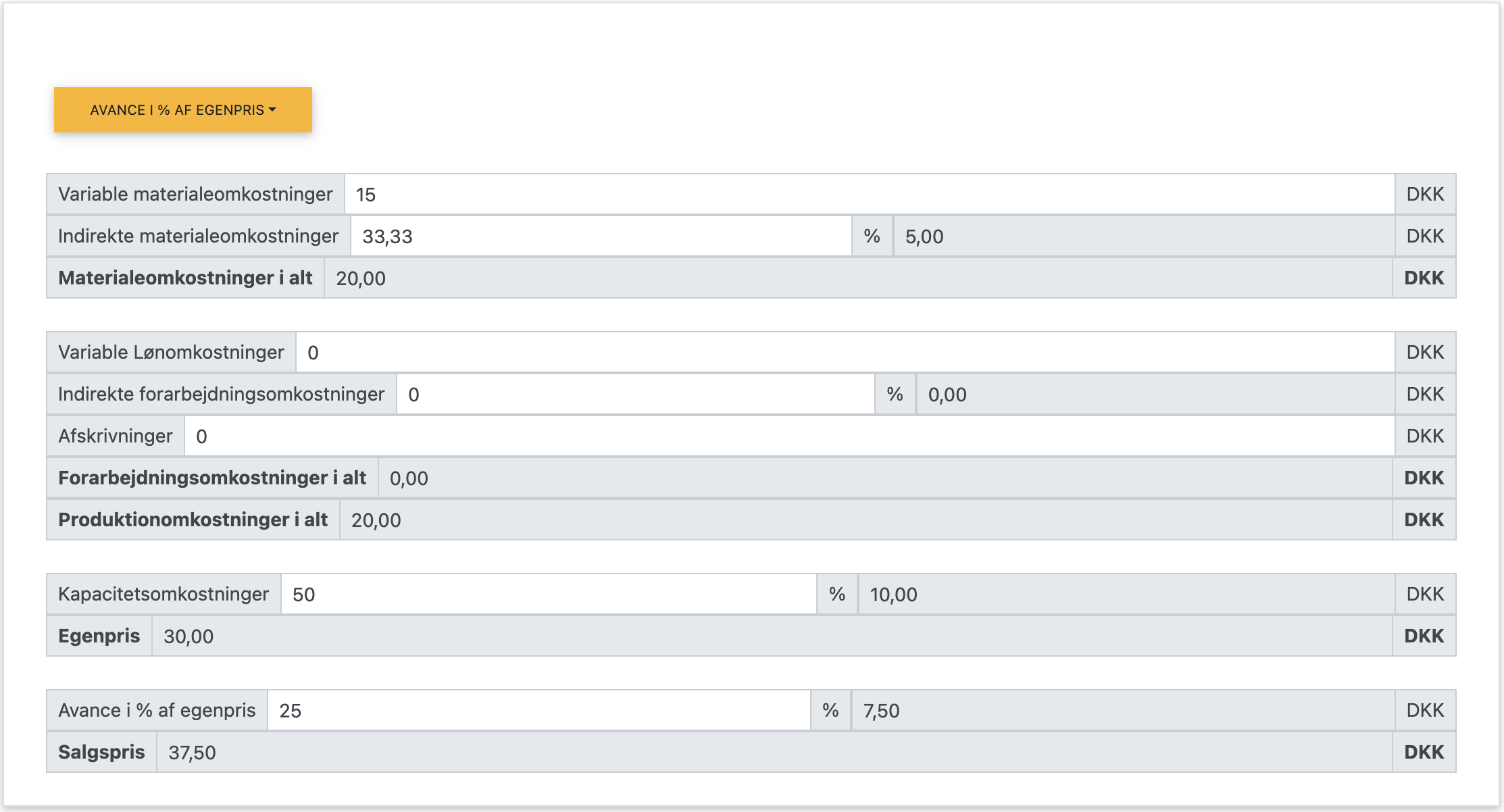 Fordelingskalkulation
